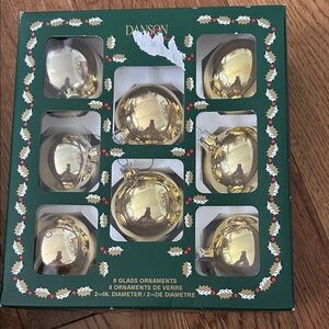 Gold Glass Holiday Ornaments